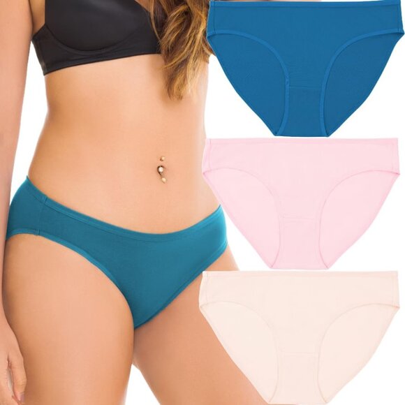 Other - Women’s Cotton Bikini Panties 95% Cotton 5% Spandex 3-Pack Moisture-Wicking
